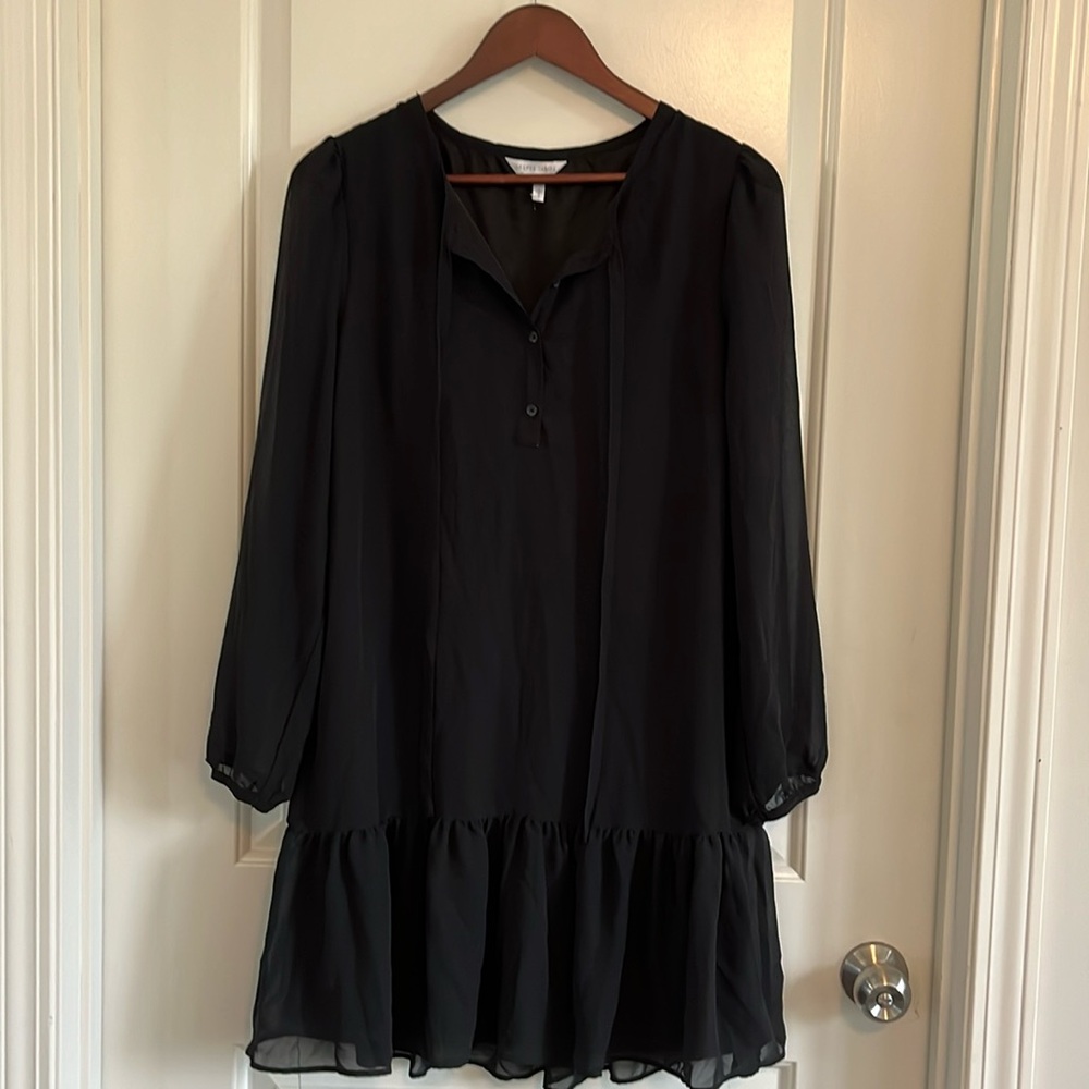 Draper James black sheer shift dress size small
